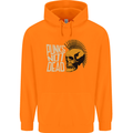 Punks Not Dead Skinhead Skull Childrens Kids Hoodie Orange