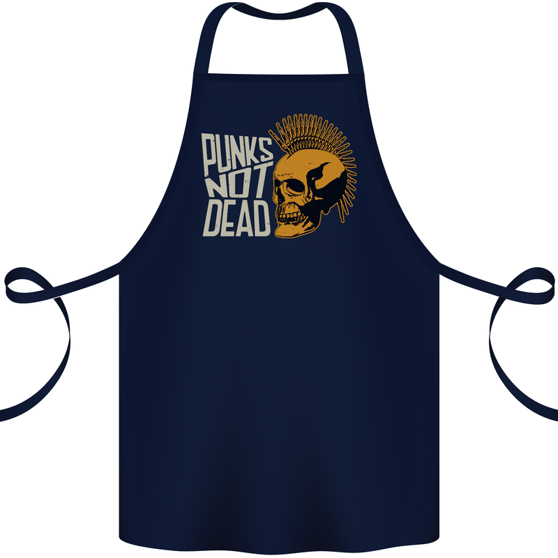 Punks Not Dead Skinhead Skull Cotton Apron 100% Organic Navy Blue