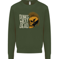 Punks Not Dead Skinhead Skull Kids Sweatshirt Jumper Forest Green