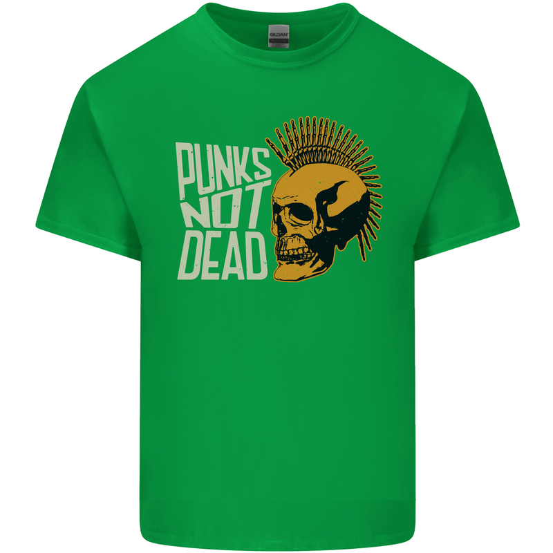 Punks Not Dead Skinhead Skull Kids T-Shirt Childrens Irish Green