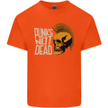 Punks Not Dead Skinhead Skull Kids T-Shirt Childrens Orange