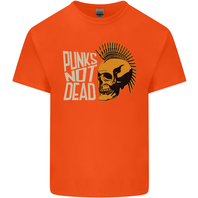 Punks Not Dead Skinhead Skull Kids T-Shirt Childrens Orange