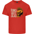 Punks Not Dead Skinhead Skull Kids T-Shirt Childrens Red