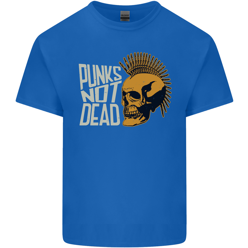 Punks Not Dead Skinhead Skull Kids T-Shirt Childrens Royal Blue