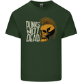 Punks Not Dead Skinhead Skull Mens Cotton T-Shirt Tee Top Forest Green