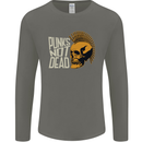 Punks Not Dead Skinhead Skull Mens Long Sleeve T-Shirt Charcoal