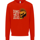 Punks Not Dead Skinhead Skull Mens Sweatshirt Jumper Bright Red