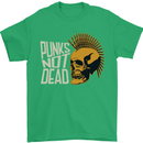 Punks Not Dead Skinhead Skull Mens T-Shirt 100% Cotton Irish Green