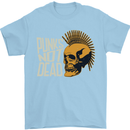 Punks Not Dead Skinhead Skull Mens T-Shirt 100% Cotton Light Blue