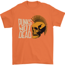 Punks Not Dead Skinhead Skull Mens T-Shirt 100% Cotton Orange