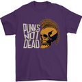 Punks Not Dead Skinhead Skull Mens T-Shirt 100% Cotton Purple