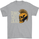 Punks Not Dead Skinhead Skull Mens T-Shirt 100% Cotton Sports Grey