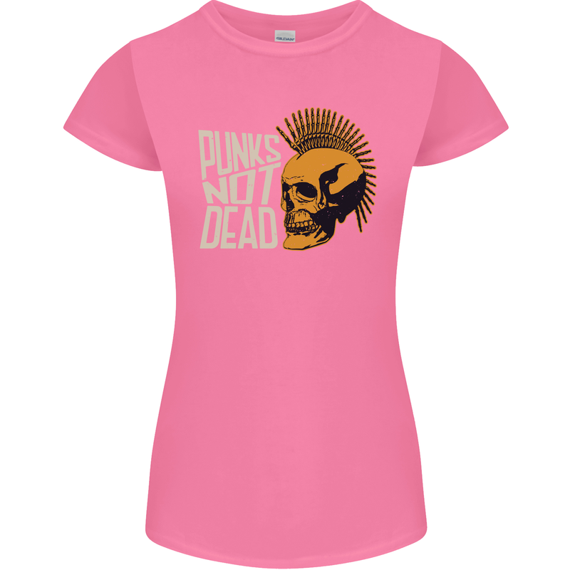 Punks Not Dead Skinhead Skull Womens Petite Cut T-Shirt Azalea