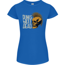 Punks Not Dead Skinhead Skull Womens Petite Cut T-Shirt Royal Blue