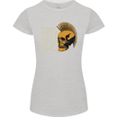 Punks Not Dead Skinhead Skull Womens Petite Cut T-Shirt Sports Grey