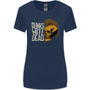 Punks Not Dead Skinhead Skull Womens Wider Cut T-Shirt Navy Blue