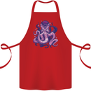 Purple Cthulhu Kraken Octopus Cotton Apron 100% Organic Red