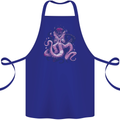 Purple Cthulhu Kraken Octopus Cotton Apron 100% Organic Royal Blue