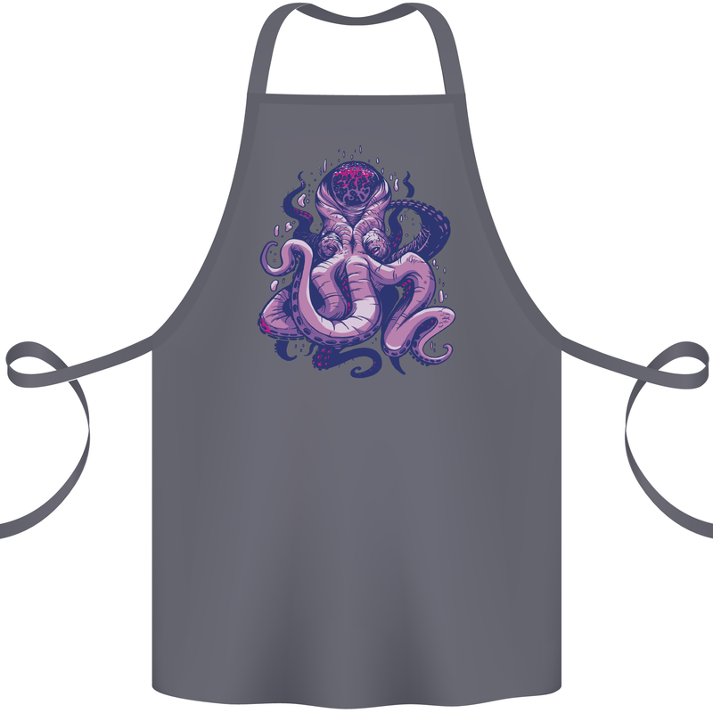 Purple Cthulhu Kraken Octopus Cotton Apron 100% Organic Steel