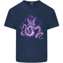 Purple Cthulhu Kraken Octopus Kids T-Shirt Childrens Navy Blue