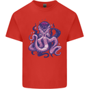 Purple Cthulhu Kraken Octopus Kids T-Shirt Childrens Red