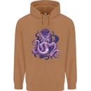 Purple Cthulhu Kraken Octopus Mens 80% Cotton Hoodie Caramel Latte
