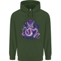 Purple Cthulhu Kraken Octopus Mens 80% Cotton Hoodie Forest Green