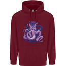 Purple Cthulhu Kraken Octopus Mens 80% Cotton Hoodie Maroon