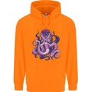 Purple Cthulhu Kraken Octopus Mens 80% Cotton Hoodie Orange