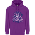 Purple Cthulhu Kraken Octopus Mens 80% Cotton Hoodie Purple