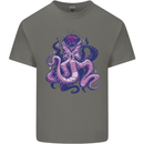Purple Cthulhu Kraken Octopus Mens Cotton T-Shirt Tee Top Charcoal