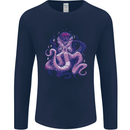 Purple Cthulhu Kraken Octopus Mens Long Sleeve T-Shirt Navy Blue