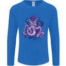 Purple Cthulhu Kraken Octopus Mens Long Sleeve T-Shirt Royal Blue