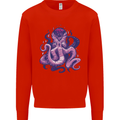 Purple Cthulhu Kraken Octopus Mens Sweatshirt Jumper Bright Red