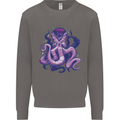 Purple Cthulhu Kraken Octopus Mens Sweatshirt Jumper Charcoal