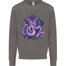 Purple Cthulhu Kraken Octopus Mens Sweatshirt Jumper Charcoal