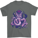 Purple Cthulhu Kraken Octopus Mens T-Shirt Cotton Gildan Charcoal