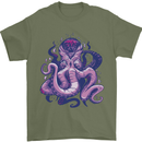 Purple Cthulhu Kraken Octopus Mens T-Shirt Cotton Gildan Military Green