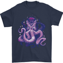 Purple Cthulhu Kraken Octopus Mens T-Shirt Cotton Gildan Navy Blue