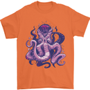 Purple Cthulhu Kraken Octopus Mens T-Shirt Cotton Gildan Orange