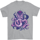 Purple Cthulhu Kraken Octopus Mens T-Shirt Cotton Gildan Sports Grey