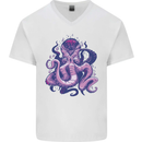 Purple Cthulhu Kraken Octopus Mens V-Neck Cotton T-Shirt White