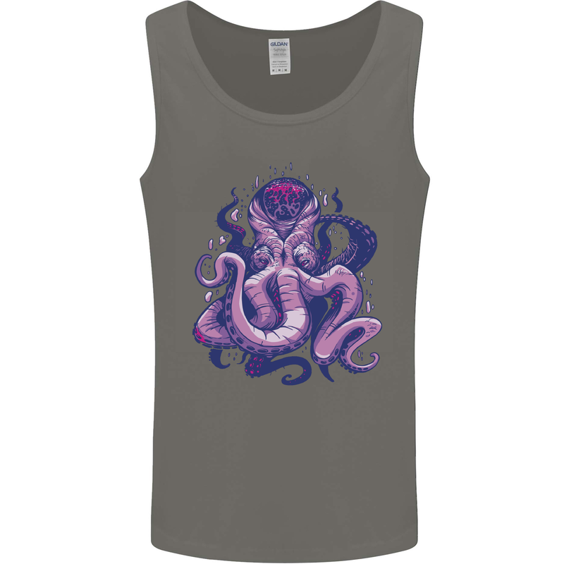 Purple Cthulhu Kraken Octopus Mens Vest Tank Top Charcoal