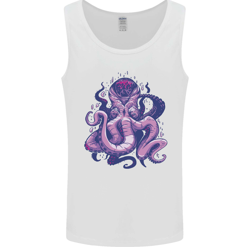 Purple Cthulhu Kraken Octopus Mens Vest Tank Top White