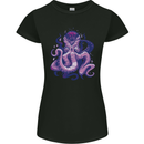 Purple Cthulhu Kraken Octopus Womens Petite Cut T-Shirt Black