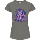 Purple Cthulhu Kraken Octopus Womens Petite Cut T-Shirt Charcoal