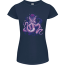 Purple Cthulhu Kraken Octopus Womens Petite Cut T-Shirt Navy Blue