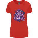 Purple Cthulhu Kraken Octopus Womens Wider Cut T-Shirt Red