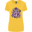 Purple Cthulhu Kraken Octopus Womens Wider Cut T-Shirt Yellow