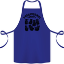 Purranormal Cativity Funny Cat Halloween Cotton Apron 100% Organic Royal Blue